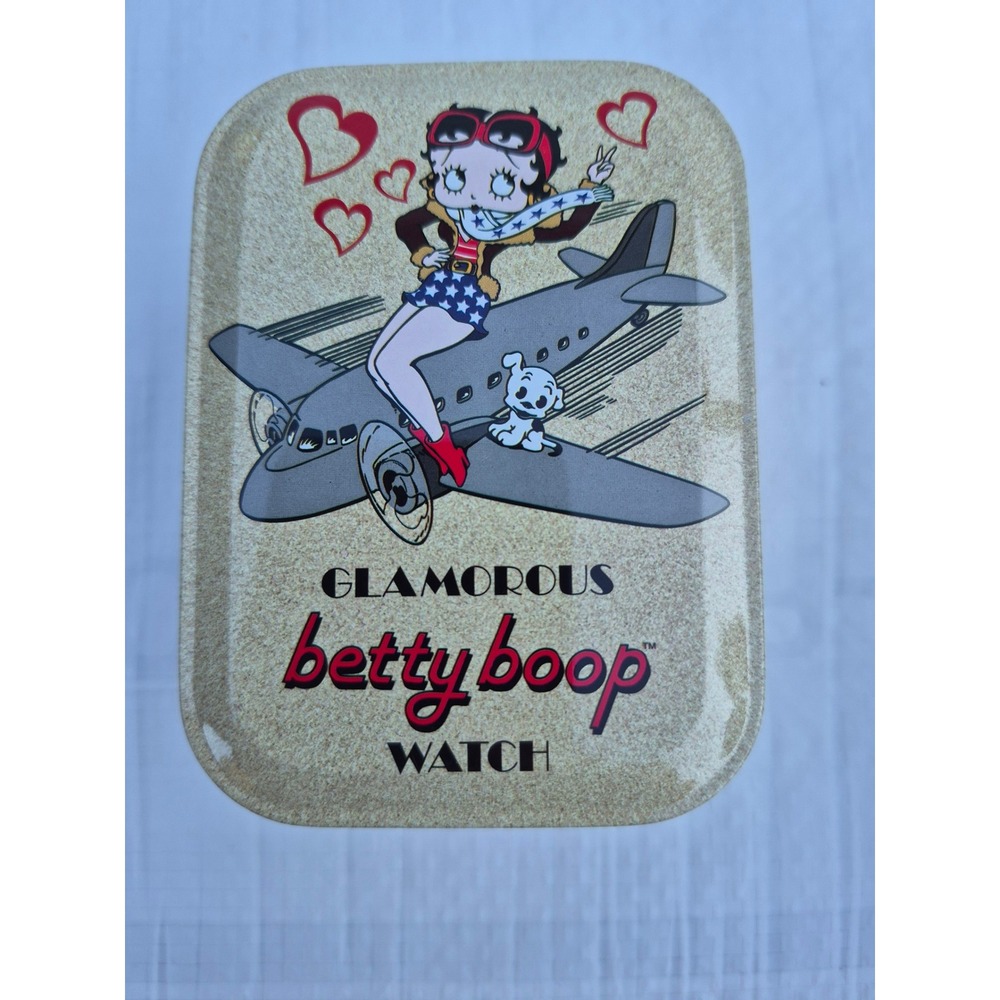 Vintage 2004 Glamorous Betty Boop Watch Valdawn FSC 53294-1 with Tin Box